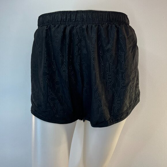 Calvin Klein Women's Black Printed 3" Running Shorts - Size Large - Picture 2 of 5